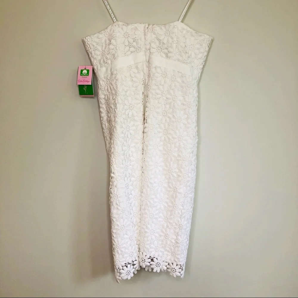 LILLY PULITZER Bowen Floral Strapless White Lace Dress NEW Size 2 - Picture 5 of 10